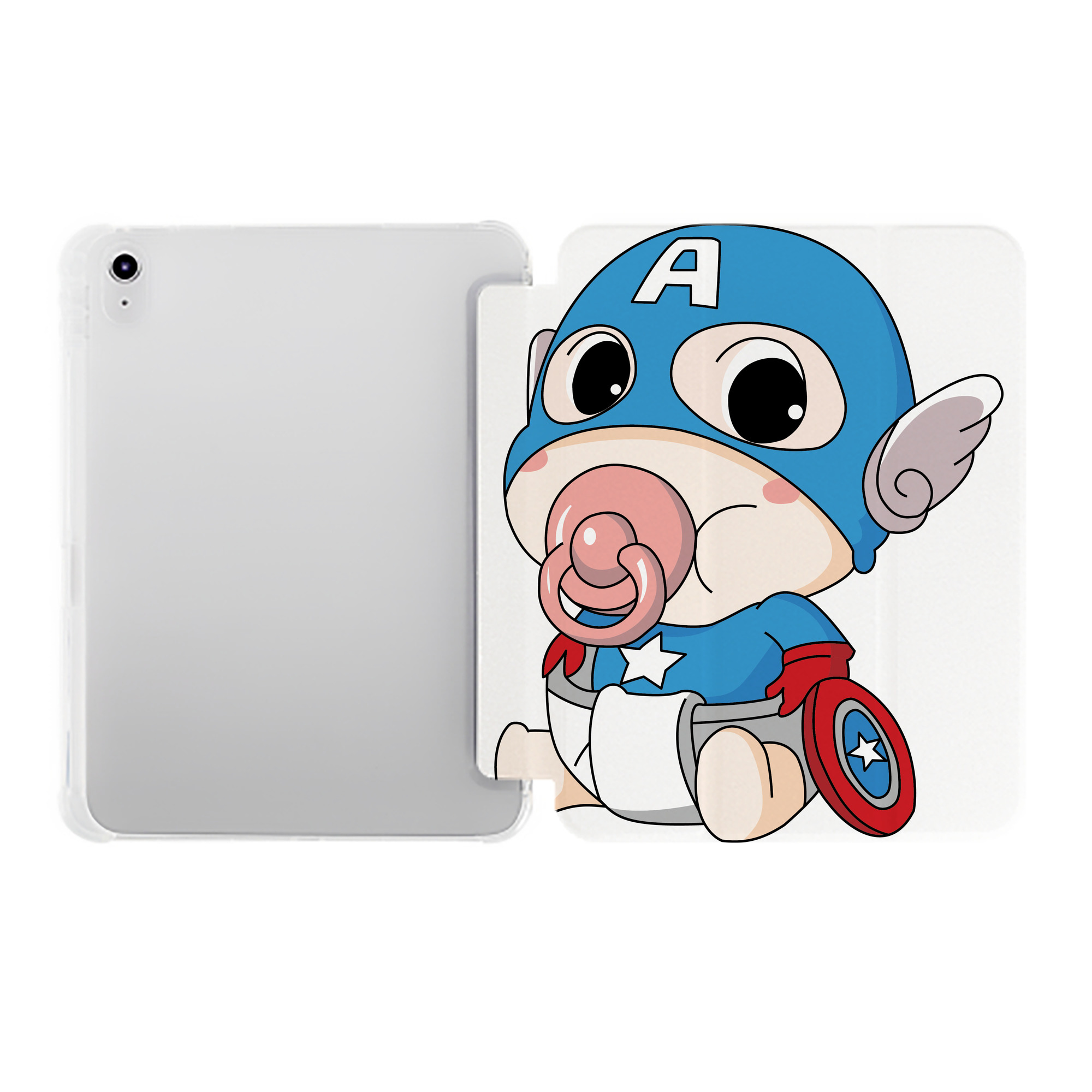（画像用） アベンジャーズ The Avengers IPad ケース ペン収納付き 三つ折りスタンド PUレザー×シリコン 対応機種9.5/10.5/10.9インチ